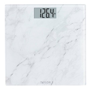 Taylor Digital Glass Bathroom Scale - Marble Design White - 1 of 4