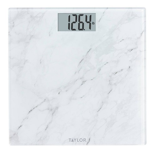Glass Digital Scale with Marble Design White - Taylor