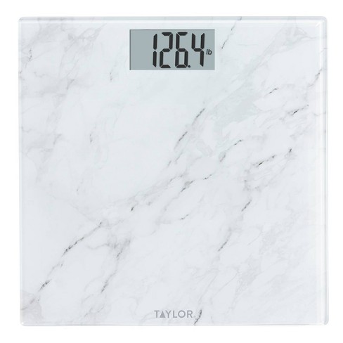 Taylor Digital Scales for Body Weight, High 400 LB Capacity, Brushed  Stainless Steel Thin Glass Platform, Unique Blue LCD, Durable Platform,  11.8 x