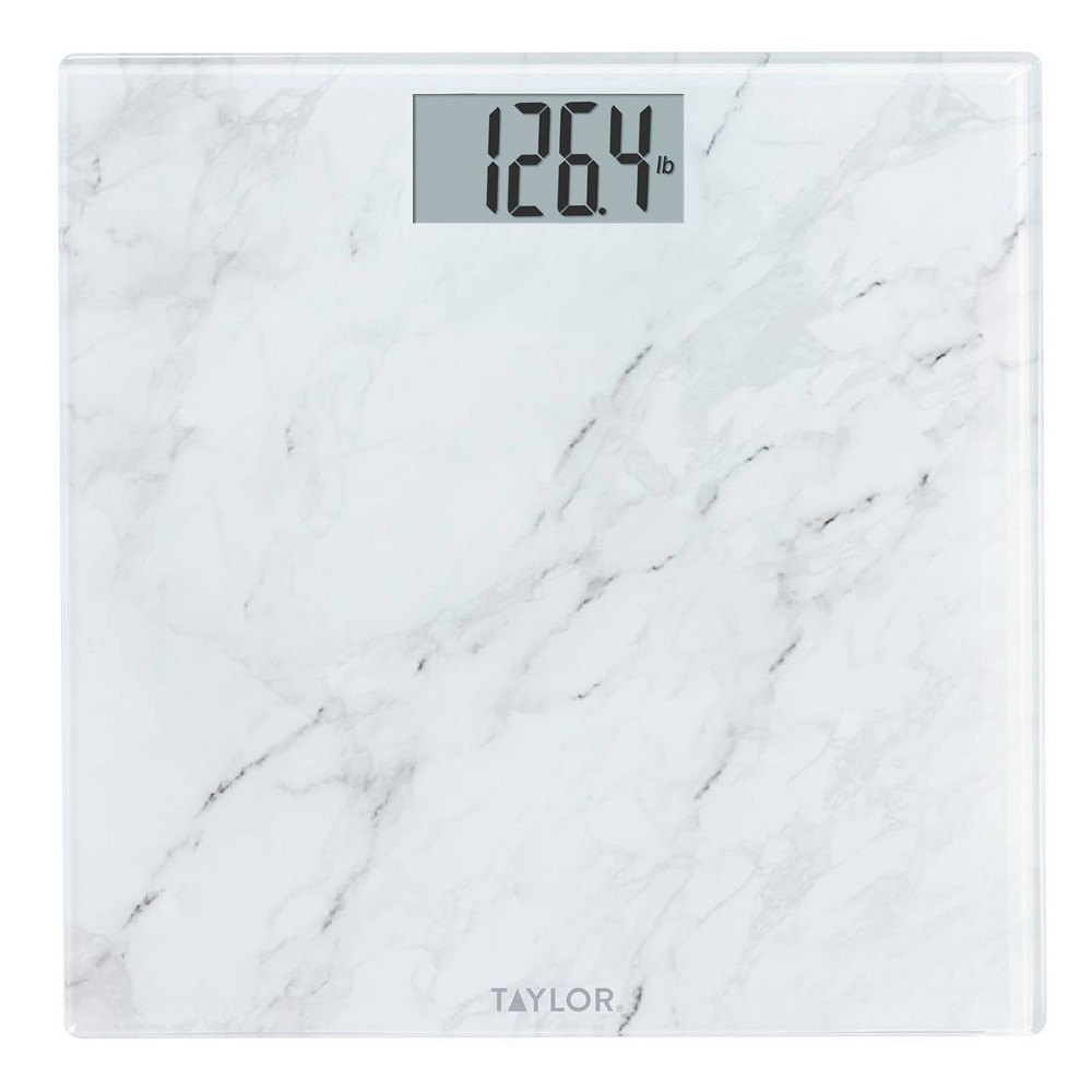 Photos - Scales Taylor Glass Digital Scale with Marble Design White  