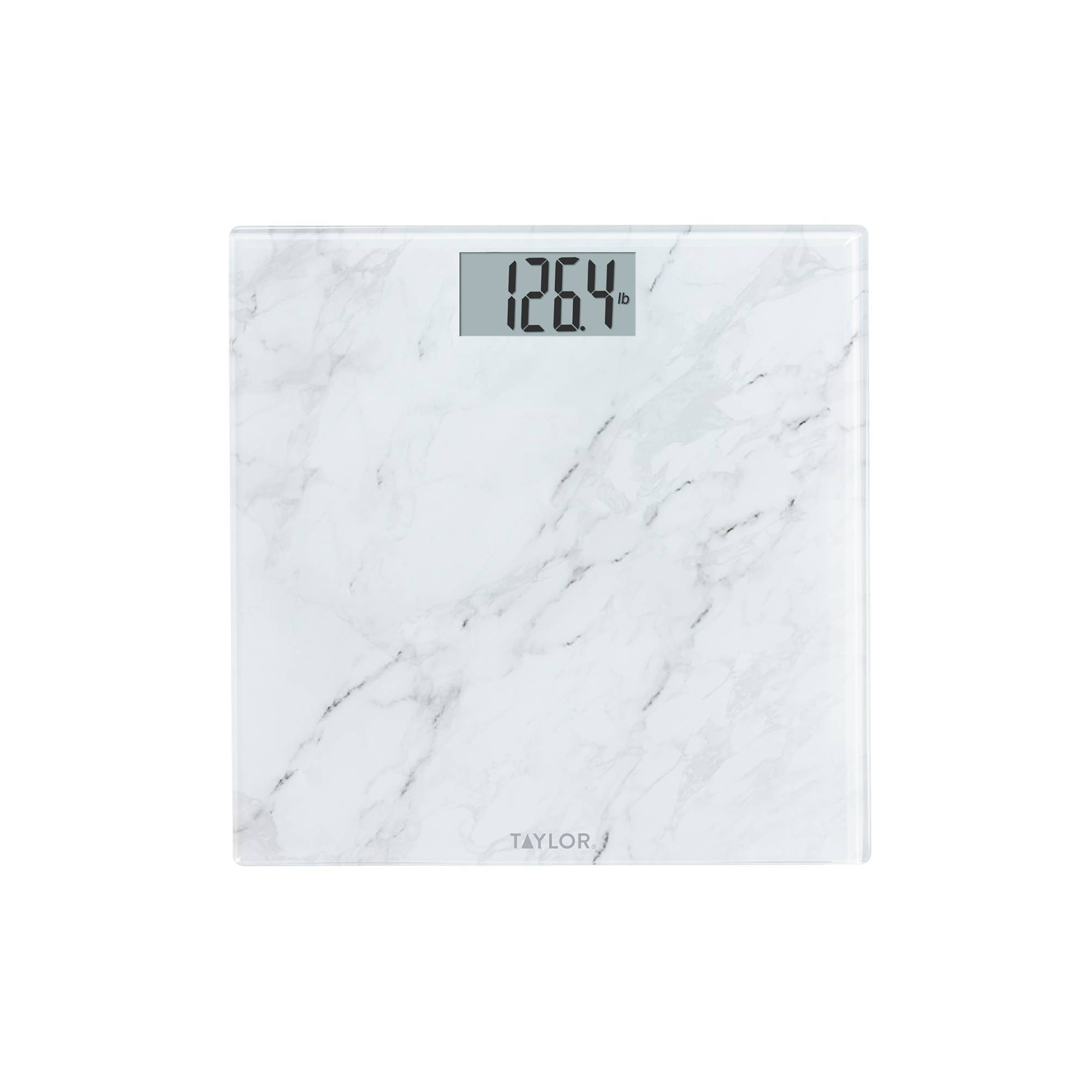 Taylor Digital Glass Bathroom Scale - Marble Design White