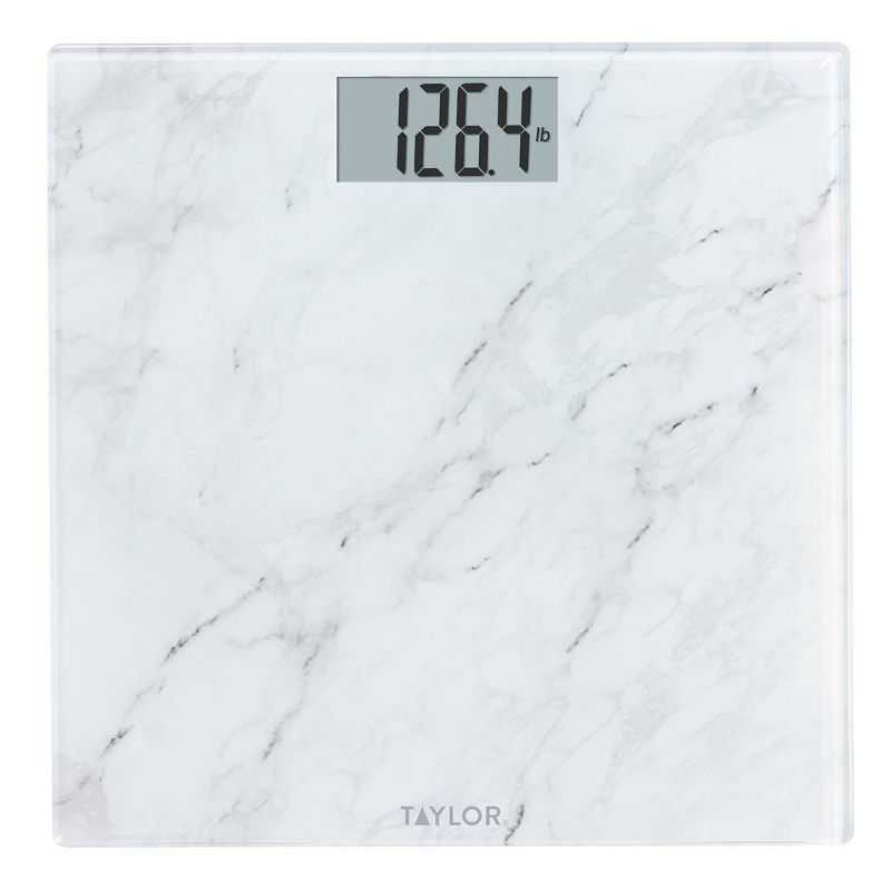 Glass Digital Scale with Marble Design White - Taylor, 1 of 12