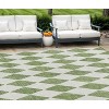 Green And Ivory Geometric Washable Indoor Outdoor Area Rug - 2 of 4
