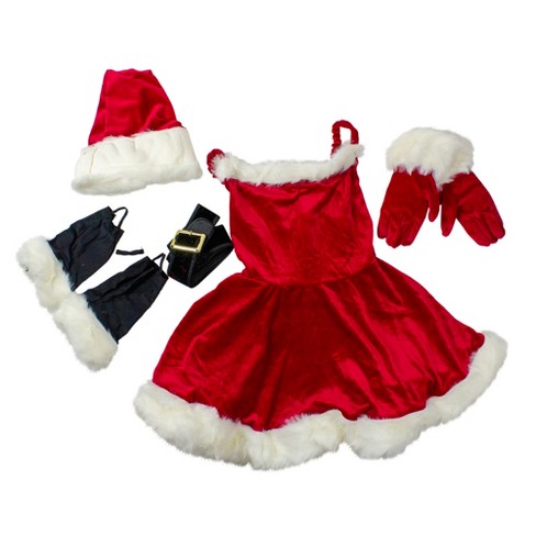 Fun World Mrs Claus Christmas Costume Dress Set Womens Small Medium