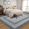 Living Room Rug, Washable Braided Rug, Non Slip Accent Carpet Braided Print, Indoor Rustic Area Rug Border Carpet for Bedroom Home Decor - 3 of 4