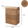 QingMoon Rattan Laundry Hamper, Handwoven Portable Laundry Basket with Carrying Handles and Lid, Storage Organization for Laundry Room and Bathroom - 4 of 4