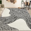 Washable Modern Abstract Living Room Rugs, Soft Non Slip Area Rug for Bedroom Nursery, Low Pile Large Stain Resistant Dining Room Carpet - 2 of 4
