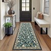Washable Area Rug - Thin Low Pile, Farmhouse Botanical Print, Large Living Room/Dining Room/Bedroom Carpet - 2 of 4