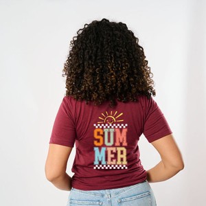 Simply Sage Market Summer Vibes Sun Colorful Front and Back Design Short Sleeve Tee - 1 of 4