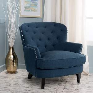 Modern Club Sofa Chair, Upholstered Arm Chairs With Diamond-Tufted Wide Backrest, Accent Reading Chair For Living Room, Bedroom, Office - 1 of 4