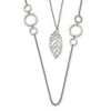 Chisel Stainless Steel Polished Leaf Pendant on 25.5" Double Strand Cable Chain Necklace - 2 of 2
