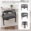 Kumasinova Set of 2 Modern Accent Chair, 3-Legged Teddy Fabric Armchair with Open Back, Upholstered Barrel Dining Chair Comfy Side Chair - 4 of 4