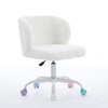 Ridstar Adjustable Swivel Home Office Chair with Metal Base-White - 2 of 4