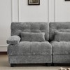 Modular Sectional Sofa with Ottomans, Chenille Fabric Sofa Couch with 4-Position Adjustable Backrest & Pillows - ModernLuxe - 3 of 4