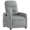 vidaXL Light Gray Fabric Massage Recliner - Manual Recline Armchair for Elderly, 6-Point Vibration, Comfort Padding, Living Room Seating - 3 of 4