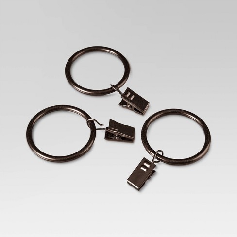 1.5 Curtain Clip Rings Set Brushed Nickel - Threshold™