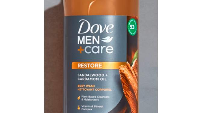 Dove Men+Care Restoring Sandalwood + Cardamom Oil Hydrating Body Wash - 18 fl oz, 2 of 9, play video