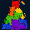 Adult Design By Humans Cat Pile Rainbow Pride Flag By ACEGlobal T-Shirt - 2 of 2