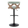 LumiSource Set of 2 Gardenia Adjustable Barstools Whitewashed Wood/Black Metal/Seafoam Green - 4 of 4