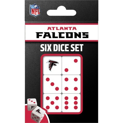 MasterPieces Officially Licensed NFL Atlanta Falcons - 6 Piece D6 Gaming Dice Set Ages 6 and Up