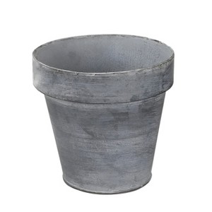Slickblue Metal Planter, Zinc Finish, Decorative Round Pot for Home or Garden, 3 Size Options - 1 of 3