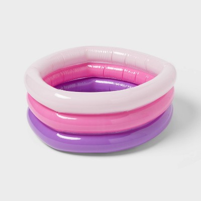 5.91'' x 1.97'' x 7.87'' Mini 3 Ring Pool 11 gal Round Kiddie Pool Pink - Sun Squad™