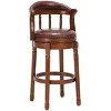 Okak Antique Solid Wood Round Counter Height Bar Stools for Dining Rooms,Degree Swivel Upholstered Counter Bar Stools with Backs - 2 of 4