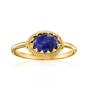 Ross-Simons Italian Lapis Milgrain Ring in 14kt Yellow Gold - 1 of 4