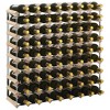 vidaXL Solid Pinewood Wine Rack - Large Capacity for 72 Wine Bottles - Beige, Galvanized Steel Frame, Easy Assembly - Ideal for Home Decor and Gift - 2 of 4