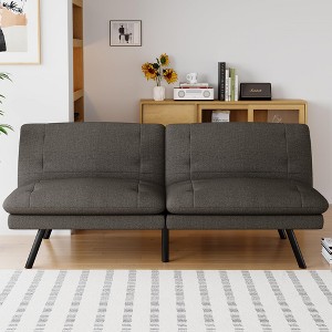 Dyonery Convertible Futon Sofa Bed with Detachable Cushion & Adjustable Backrest ,Folding Memory Foam Folding Loveseat Sleeper for LivingRoom - 1 of 4