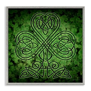 Stupell Industries Green Celtic Shamrock Knot, 24" x 24" - 1 of 4
