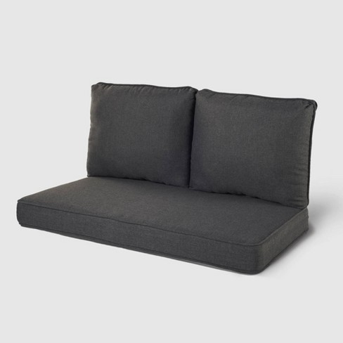 Rolston 3pc Outdoor Replacement Loveseat Sofa Cushion Set Charcoal Haven Way Target