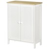 HOMCOM Storage Cabinet, Double Door Cupboard with 2 Adjustable Shelves, for Living Room, Bedroom, or Hallway, White - 4 of 4