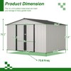 Gulches 10X8 FT Outdoor Storage Shed, All Weather Metal Sheds with Lockable Doors, Tool Shed for Garden, Patio, Backyard, Lawn, Grey - 4 of 4