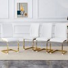 CAVINAS Modern Luxury Simple Arch Chair, PU High Resilience Dining Chair with Crazy Horse Texture and Arched Metal Leg - 2 of 4
