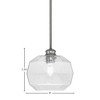 Toltec Lighting Rocklin 1 - Light Pendant in  Brushed Nickel with 8.75" Clear Bubble Shade - 2 of 4