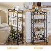 Slim Rolling Cart with Table Top, 4 Tier Narrow Storage Cart with Pull-Out Baskets Between Washer and Dryer Storage Utility Cart - 2 of 4