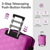 3-Piece Luggage Set Travel Lightweight Suitcases with Rolling Wheels, TSA lock, Carry on Luggages for Business, Trip, (20"/24"/28"), Rose Pink - 2 of 4