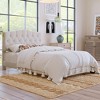 Full Size Upholstered Platform Bed with Saddle Curved Headboard and Diamond Tufted Details for Bedroom or Apartment - 2 of 4