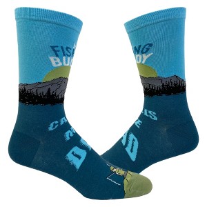 Crazy Dog T-Shirts Men's My Fishing Buddy Calls Me Dad Socks Cute Fathers Day Parenting Son Graphic Footwear - 1 of 4