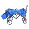 VisioGear Portable Folding Beach Wagons with Wheels, Portable Carts with Adjustable Handle, Blue, 49"*19.3"*40.2" - 4 of 4