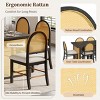 59.8" Farmhouse Dining Table Set with 6 Upholstered Rattan Chairs, Rustic Rectangular Kitchen Furniture for Family Meals -3irtyhousy - 3 of 4