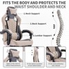 Vynxaria Ergonomic Gaming Chair with Massage, Footrest & Lumbar Support - Black & White - 2 of 4