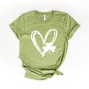 Simply Sage Market Hand Drawn Heart With Shamrock Short Sleeve Tee - L - Light Green - 2 of 4