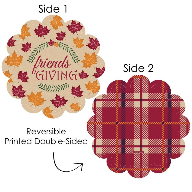 Big Dot of Happiness Friends Thanksgiving Feast - Friendsgiving Round Table Decorations - Paper Chargers - Place Setting For 12, 4 of 10