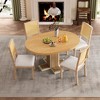 5 Piece Extendable Dining Table Set Dining Set with Removable Leaf, and 4 Upholstered Dining Chairs, Retro and Rustic, Natural Wood Wash/Espresso-Mode - 2 of 4
