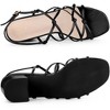 Allegra K Women's Square Toe Knots Strappy Ankle Strap Chunky Heels Sandals - 4 of 4