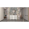 Hitow White 8 Drawer Horizontal Dresser with Carved Mirror Chest of Drawers - 4 of 4