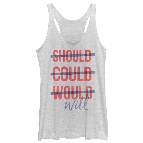 Women's CHIN UP Should Could Will Racerback Tank Top - image 1 of 3