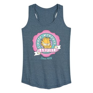 Women's - Garfield - I Hate Mondays Badge Graphic Racerback Tank - 1 of 4